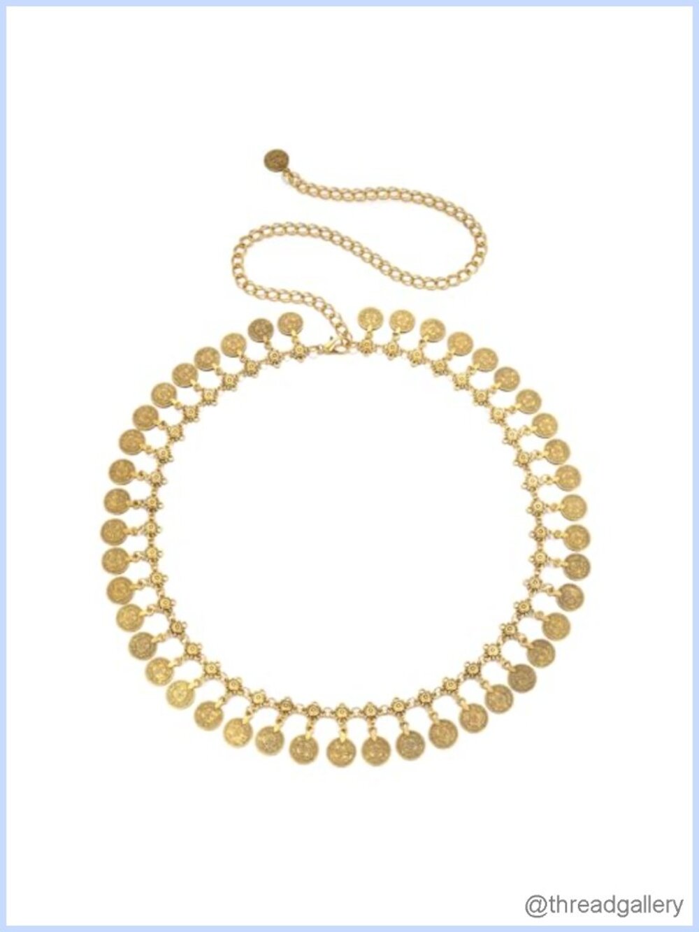 Metal Chain Belt for Women Coin Belly Link Tassel Belt for Dress
